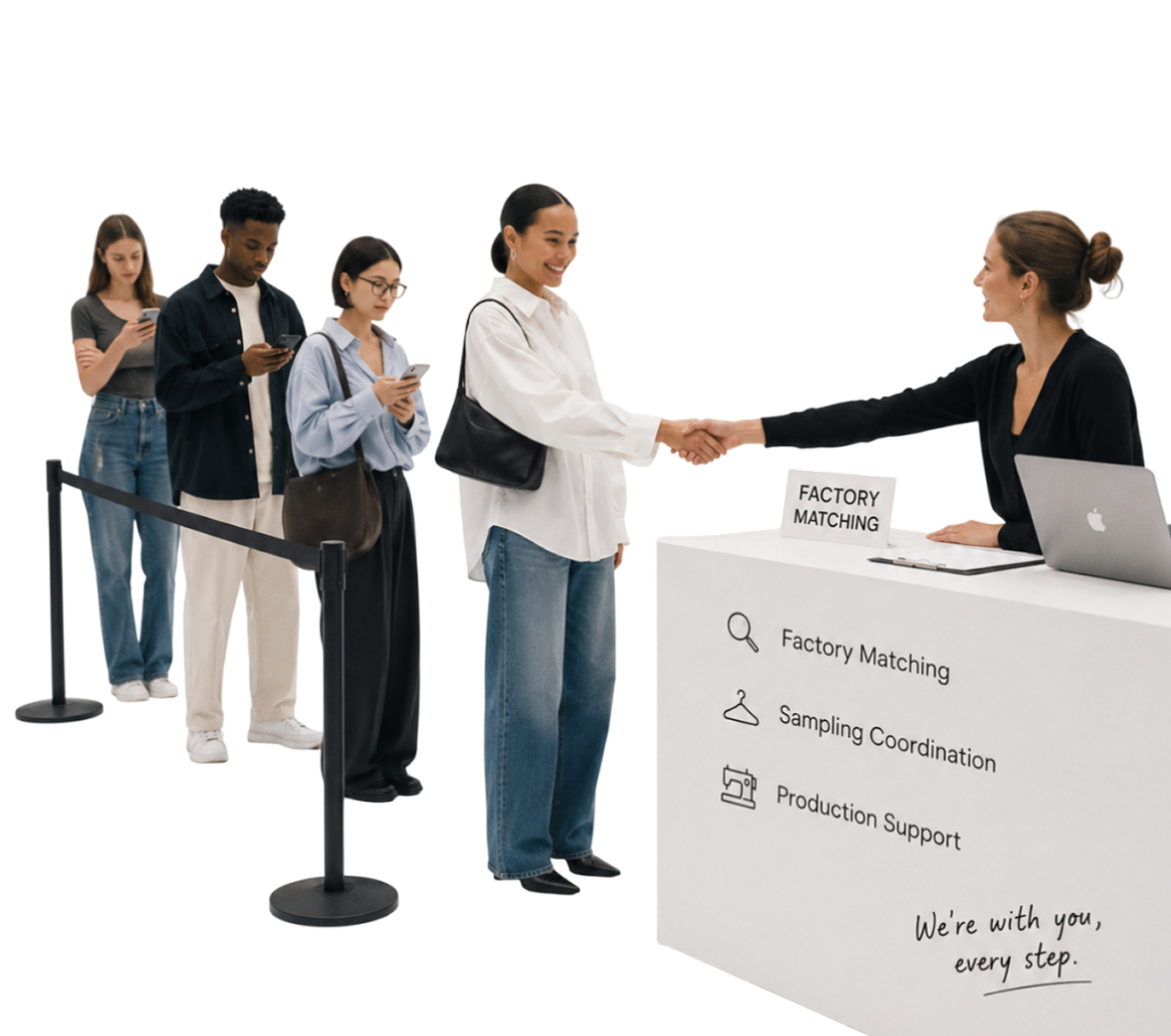 Designers lining up for factory matching support