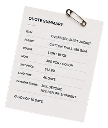 Quote summary note